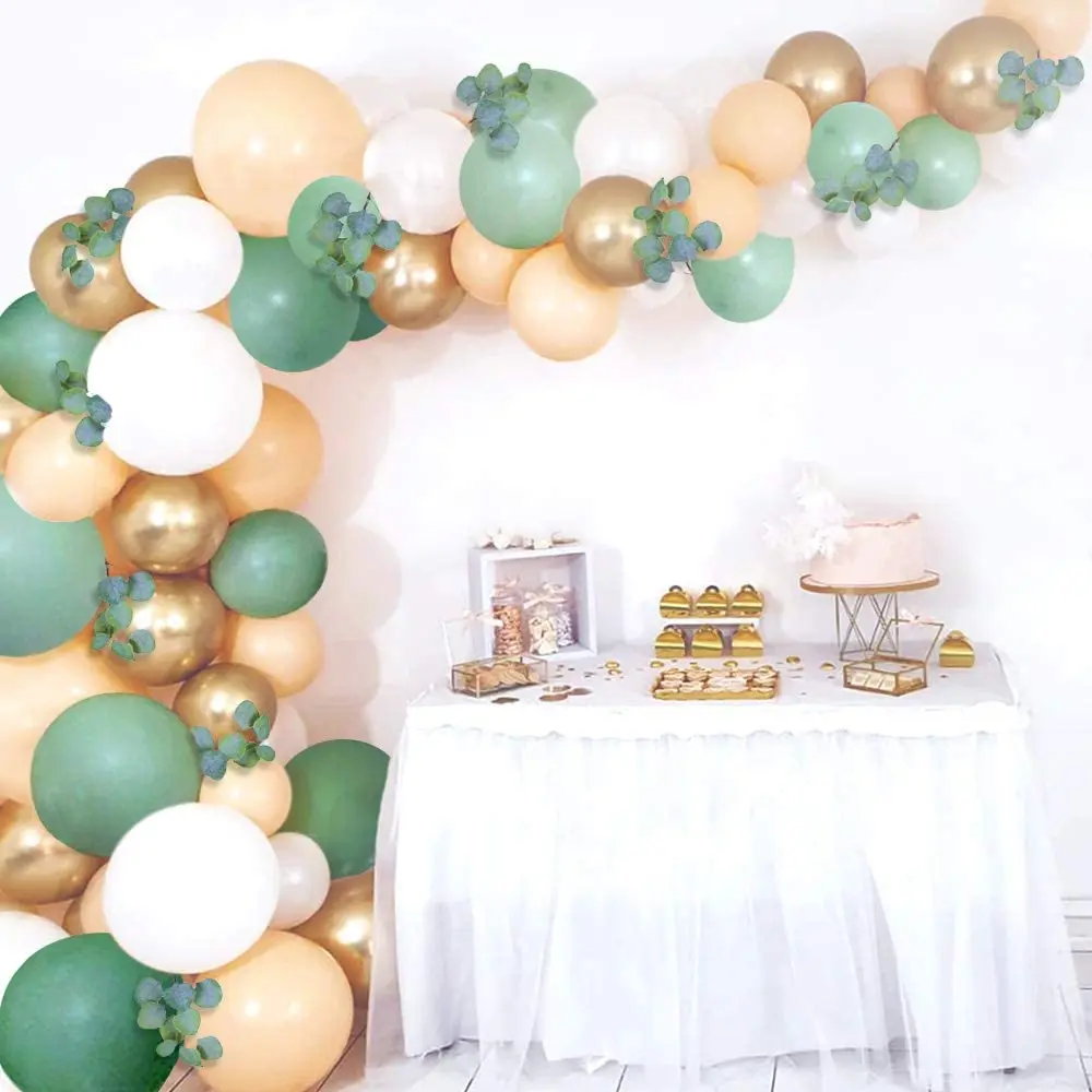 

62pcs Sage green balloon wreath arch kit for forest safari jungle tropical theme decoration baby bridal shower birthday party