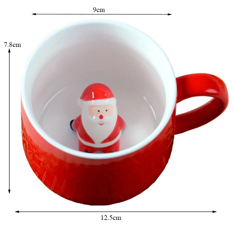 

Christmas Mug Coffee Milk Breakfast Mug Snowman Ceramic Tea Cup Cartoon 3D Animal Christmas Gift Water Cup Home Office Drinkware