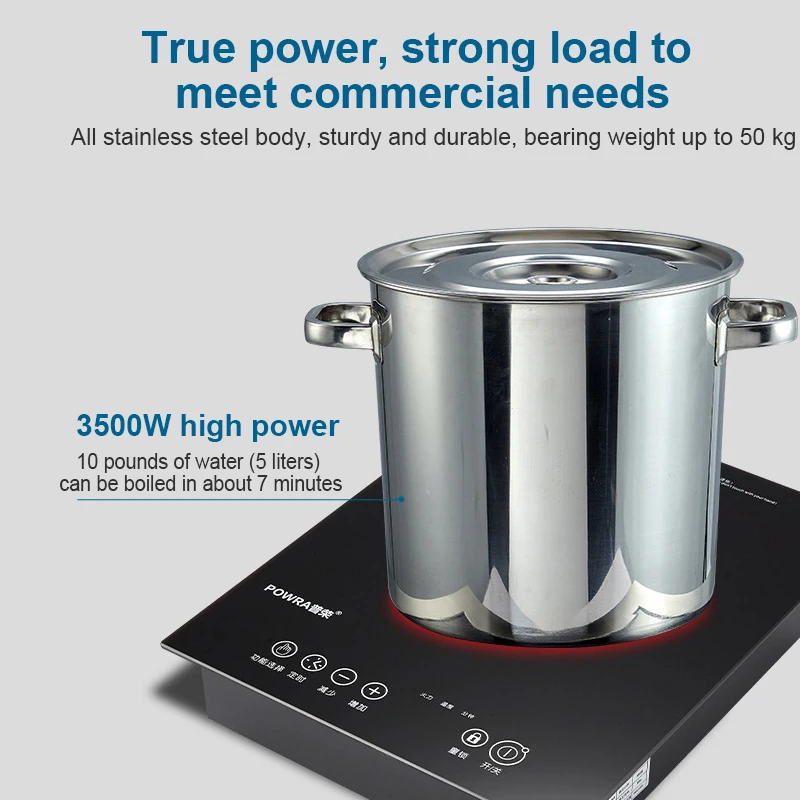 Индукционная плита 3500 Вт водонепроницаемая из нержавеющей стали 110/220