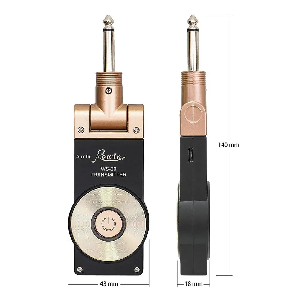 rowin ws 20 wireless guitar system transmitte empfangen digitale sender für elektrische gitarre bass violine verbinden amp 100ft tran free global