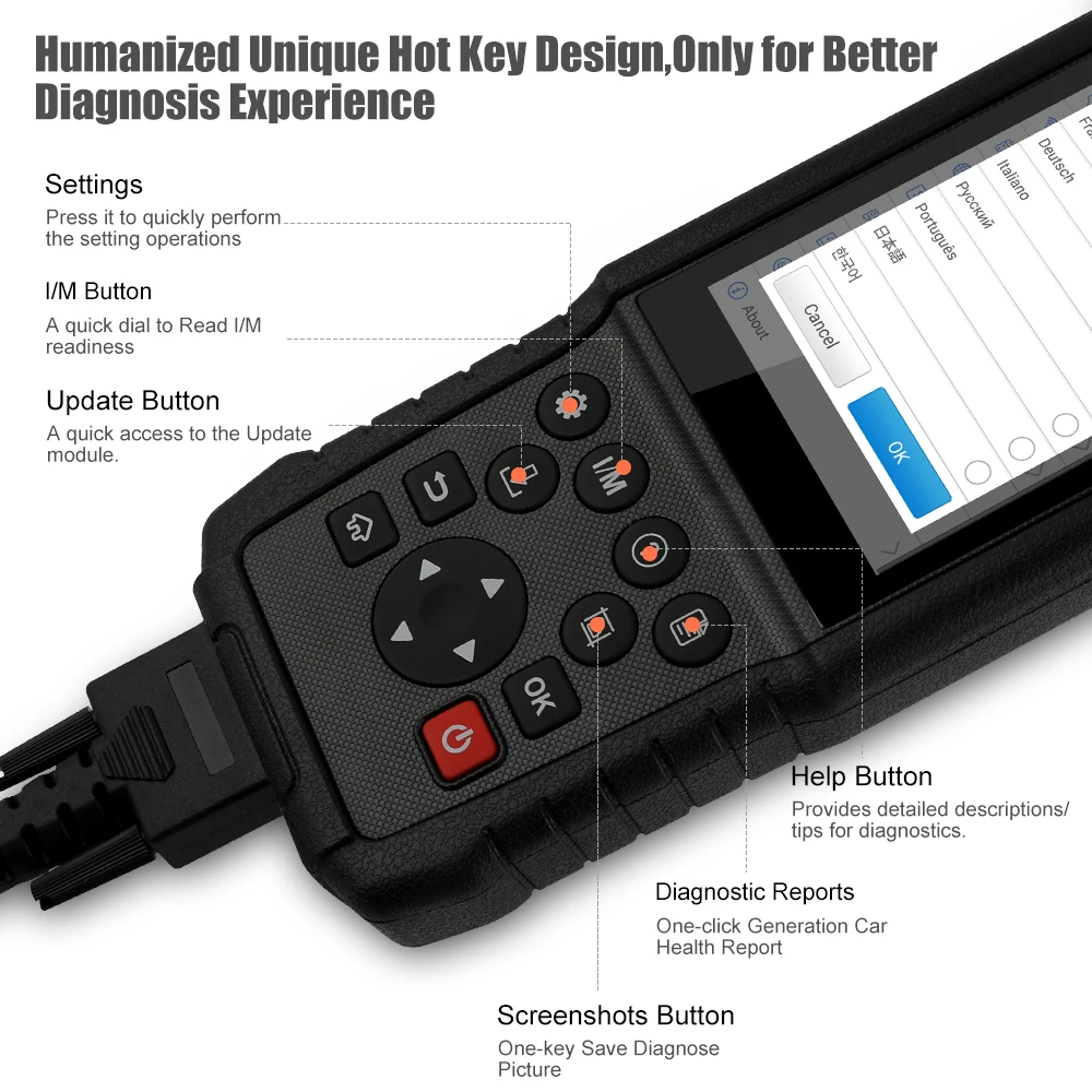 Запуск CRP469 OBD II Автомобильный сканер OBD2 авто код считыватель многоязычный ABS EPB DPF