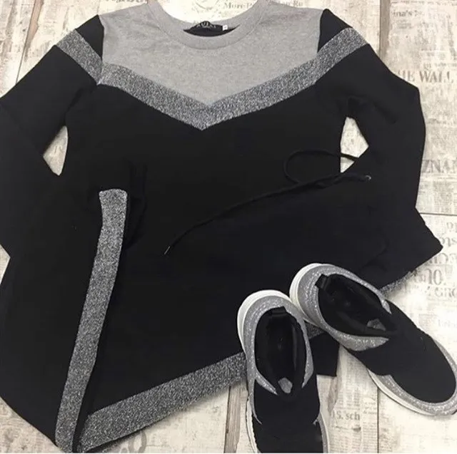 Женские спортивные костюмы Осенний пуловер с длинными рукавами толстовка