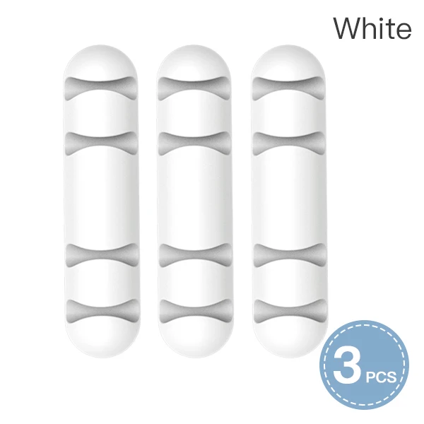 3PC White ACCEZZ 4 отверстия USB Кабельный органайзер Winder управление зажимы офис Настольный Телефон держатель для наушников Мышь Клавиатура провода Шнур Winder - Цвет: 3PC White