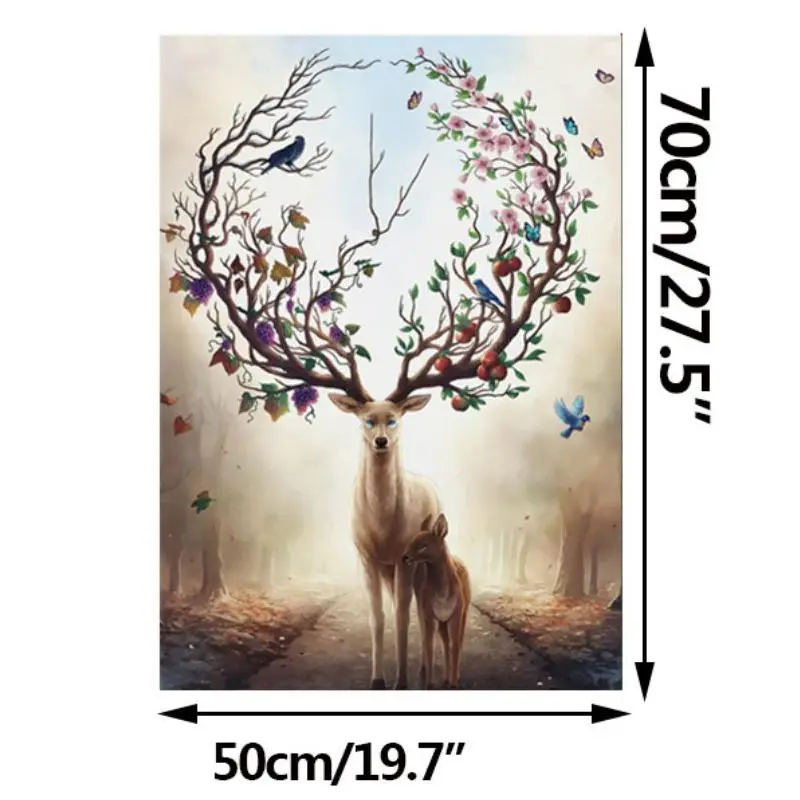 Настенное искусство Олень с длинным рогом цветение и медведь фрукты фотографии