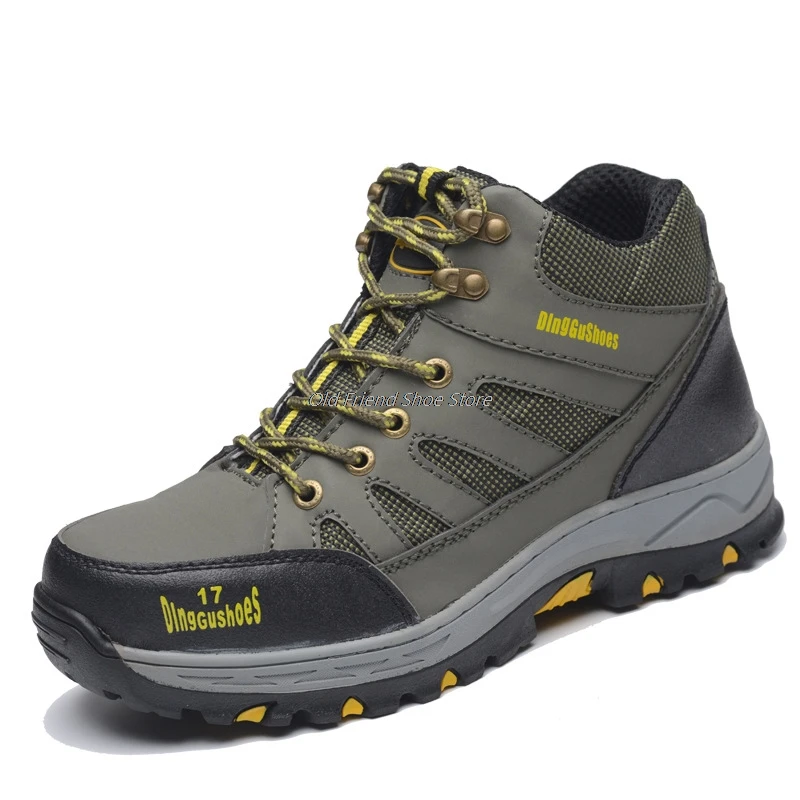 

Indestructible Work Shoes Men's Safety Boots With Steel Toe Cap Anti-smash Safety Shoes Men's Work Sneakers High Top Work Boots