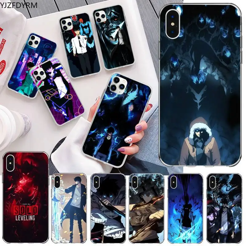 

Anime solo leveling Sung Jin woo Phone Case for iphone 12 pro max mini 11 pro XS MAX 8 7 6 6S Plus X 5S SE 2020 XR cover