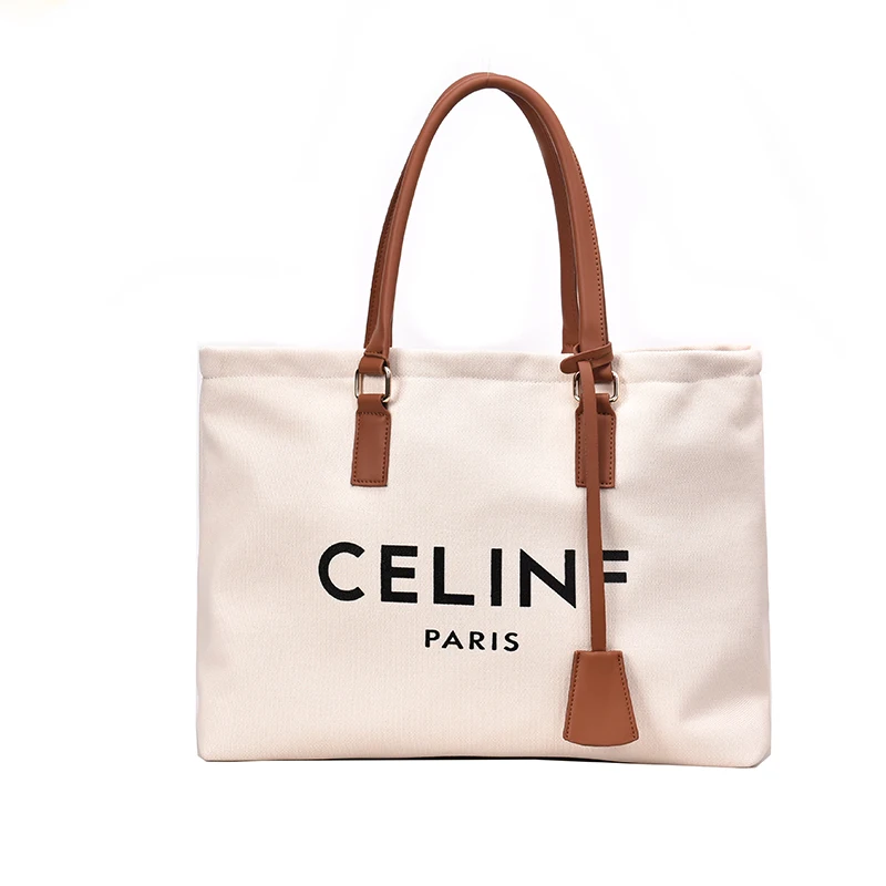 

2021 New Insfamous Fashionable Letter Canvas Shoulder Bag Purse and Handbags Large Capacity Women's Casual Tote Luxury Bags