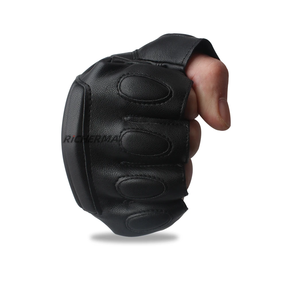 Перчатки для езды на велосипеде кожаные без пальцев мужчин и женщин | Автомобили