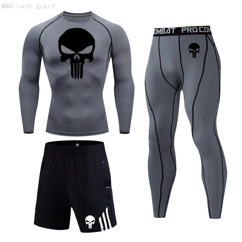 Мужской спортивный костюм с длинным рукавом черная футболка черепом спортивные