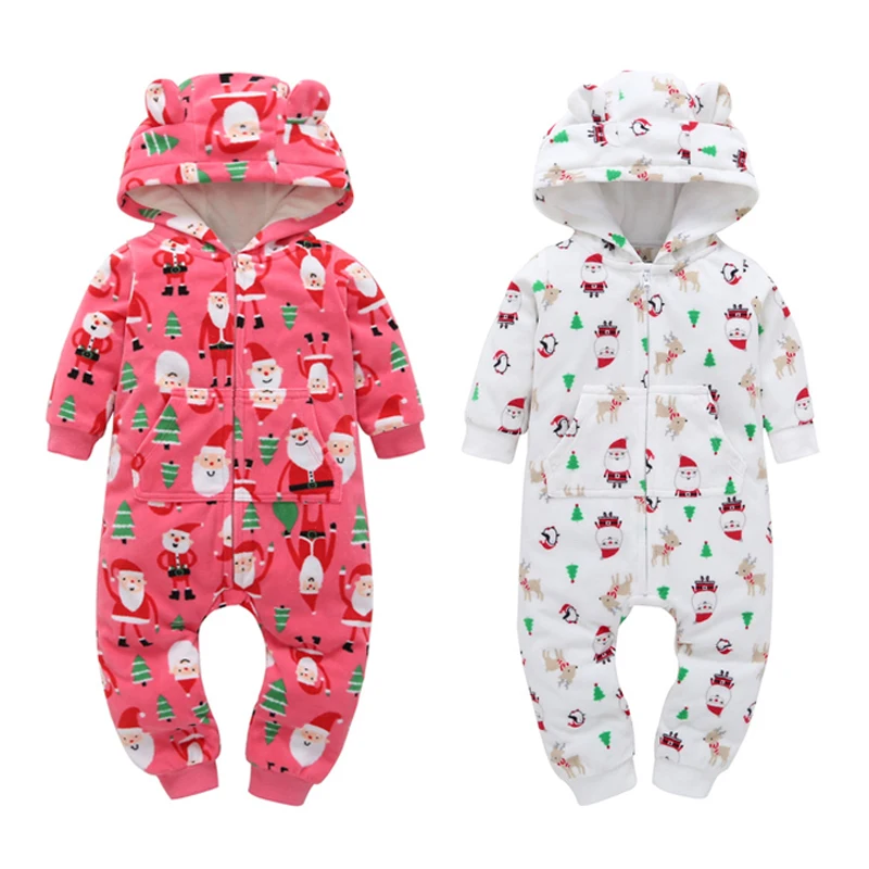 2019 Рождественская зимняя одежда теплые детские комбинезоны для мальчиков Одежда