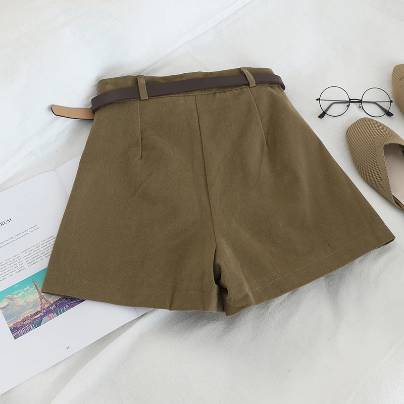 Шорты женские с широкими штанинами и высокой талией на осень/зиму | Женская