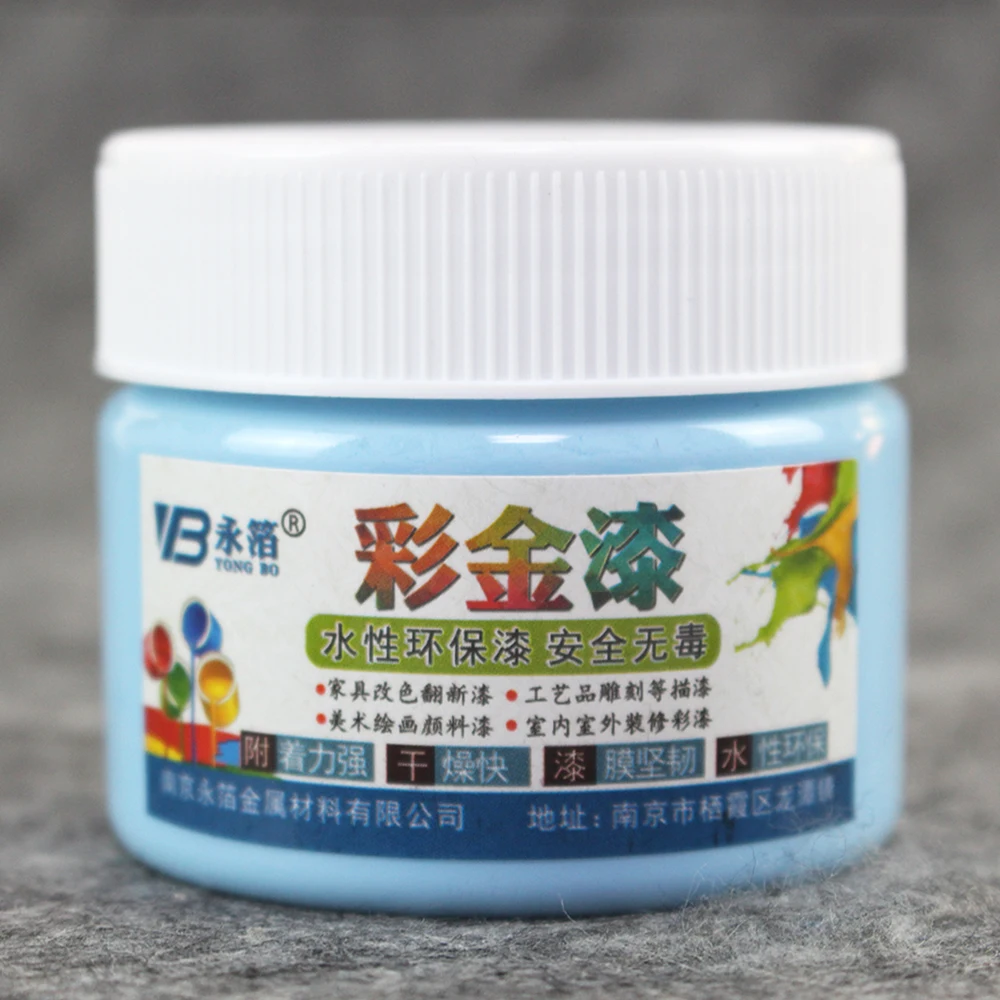 Краска небесно-голубая 100 г Экологически чистая краска на водной основе мебель