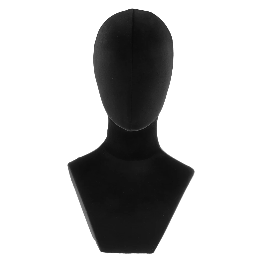 Freestanding Velvet Cover Model Mannequin Head for Hat Jewelry Display Stand