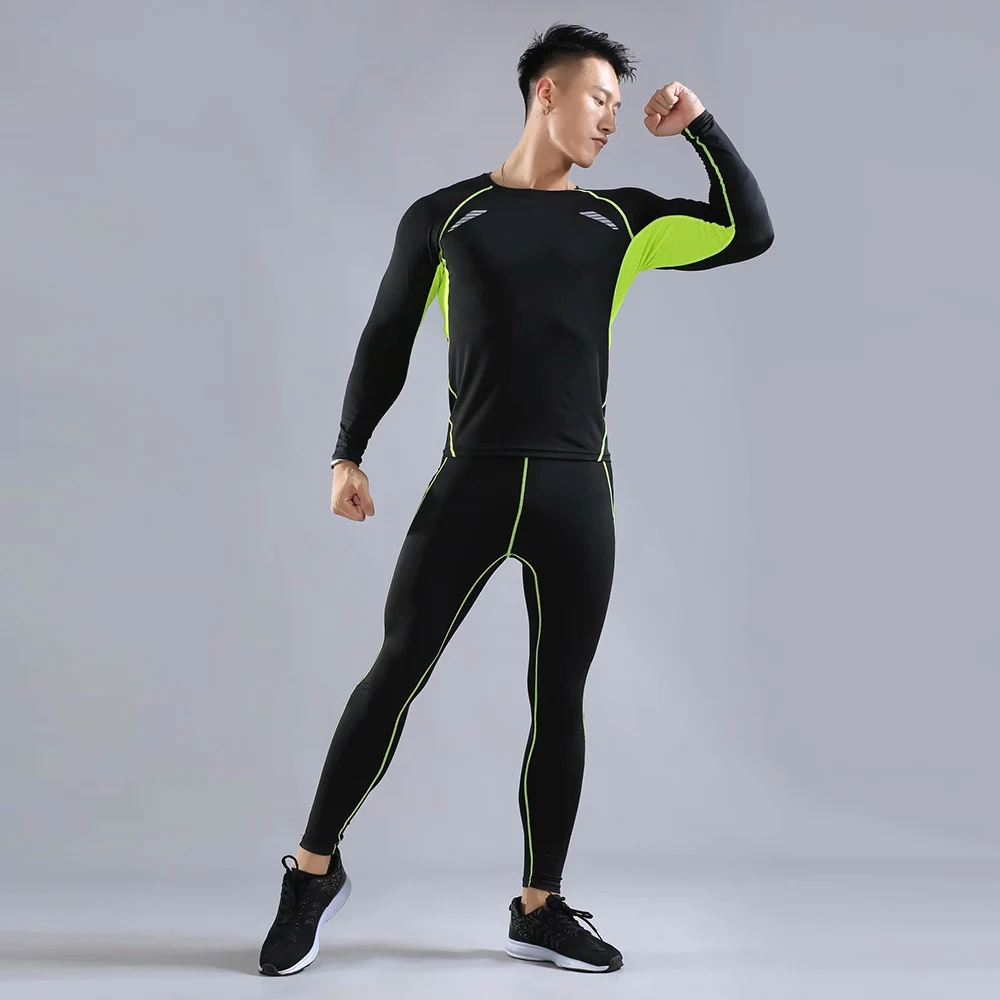 Высококачественные быстросохнущие Компрессионные Мужские спортивные костюмы