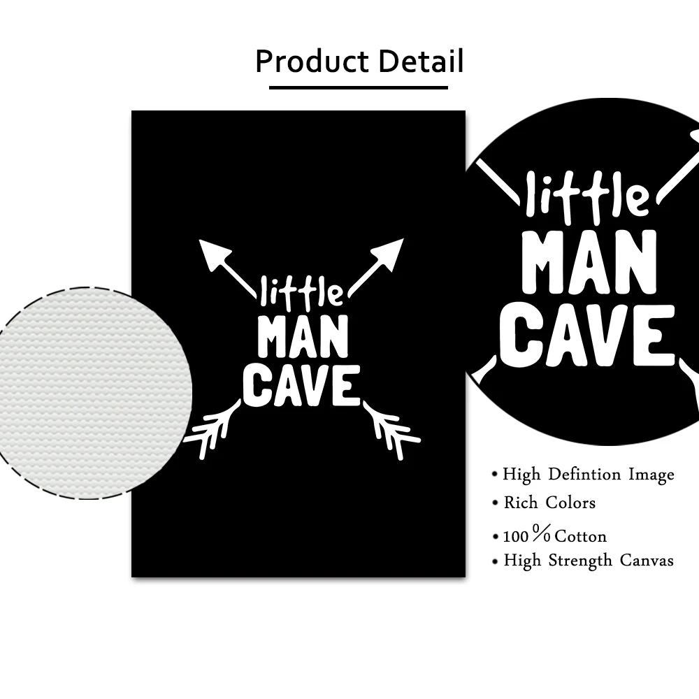 Мультфильм маленький человек скандинавский плакат черно-белая печать картина