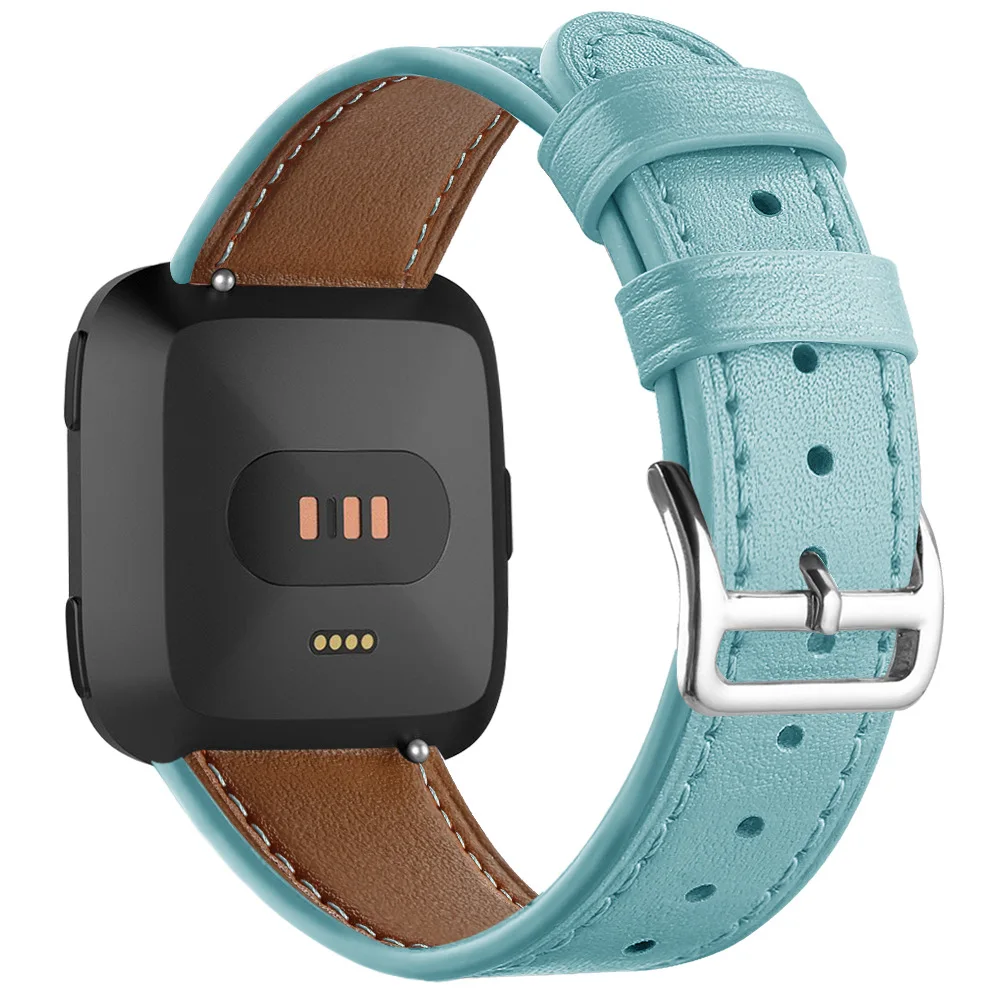 Премиум пота кожаный ремешок Замена для Fitbit Versa/versa 2 Смарт часы браслет ремешок