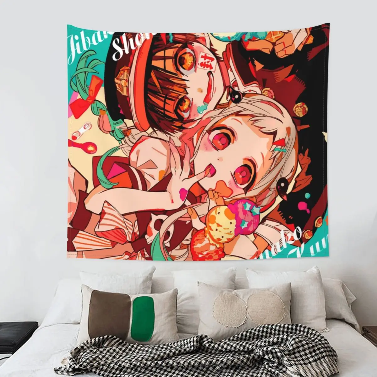 Toilet Bound Hanako Kun Jibaku Shounen Tapestry Hippie Wall Hanging Anime Kawaii Room Decoration Curtain Retro | Дом и сад