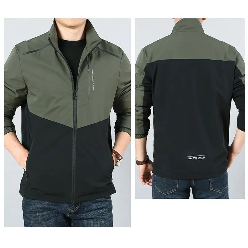 Мужская теплая флисовая куртка ветрозащитная эластичная с воротником-стойкой