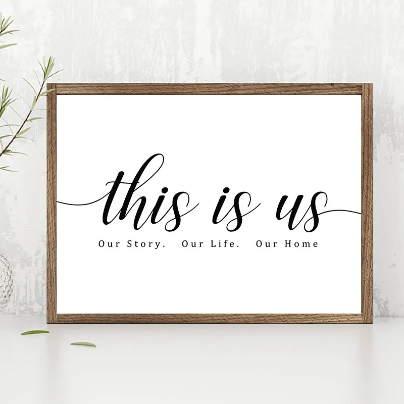 

Our Story Our Life Our Home Black and White This Is Us Wall Art Canvas Painting Quotes Print Poster for Living Room Home Decor