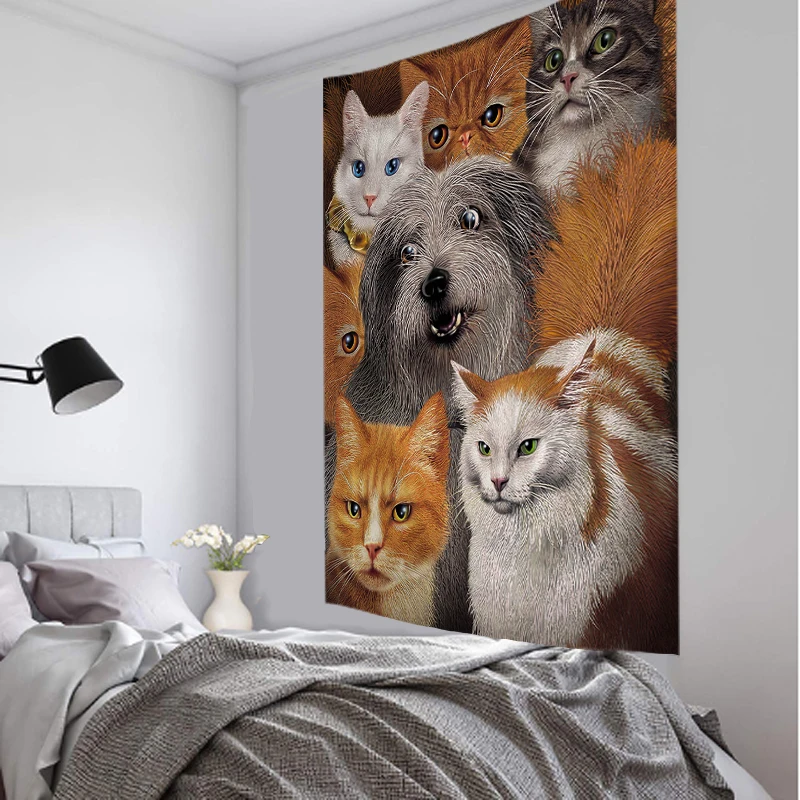 Красивый котенок с выражением красивый гобелен мандалой настенное пляжное