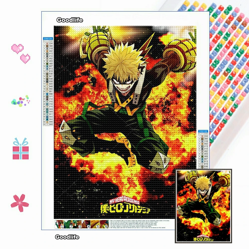 Алмазная живопись My Hero Академия аниме Bnha Deku манга полный сверло для вышивки