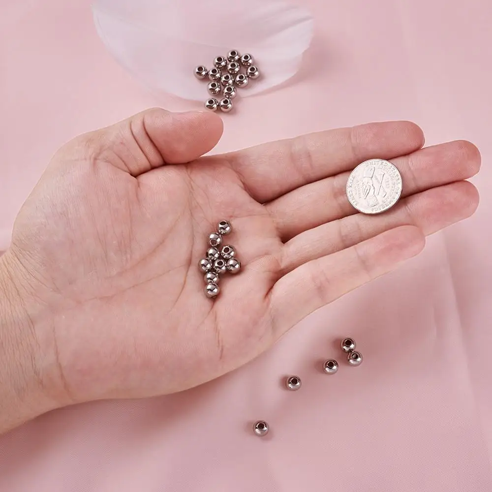 Бусины круглые из нержавеющей стали 304 6 мм 8 для самостоятельного изготовления