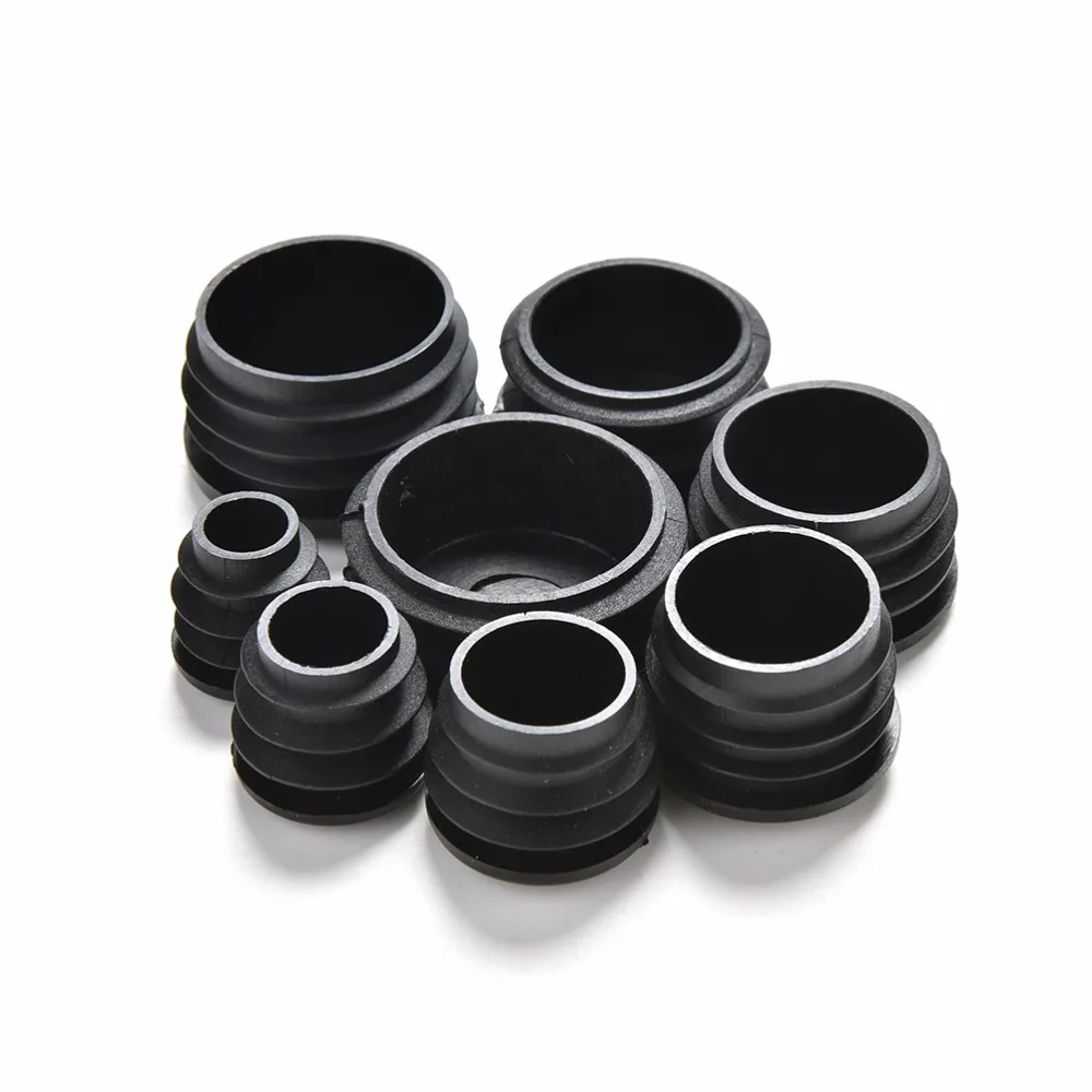 

10Pcs Black Plastic Furniture Leg Plug Blanking End Caps Insert Plugs Bung For Round Pipe Tube 8 Sizes 16-35mm