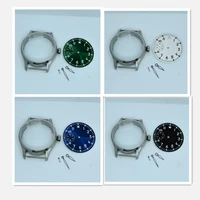new 42mm sapphire glass watch case add green luminous dial and hands fit st3600 eta 6497 manual winding movement