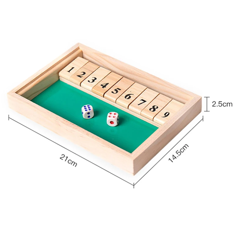 

Close Box Dice 21*14.5*2.5cm Board Game Wooden Flaps Game Bar Bar Party Supplies Bar Party Game Tools