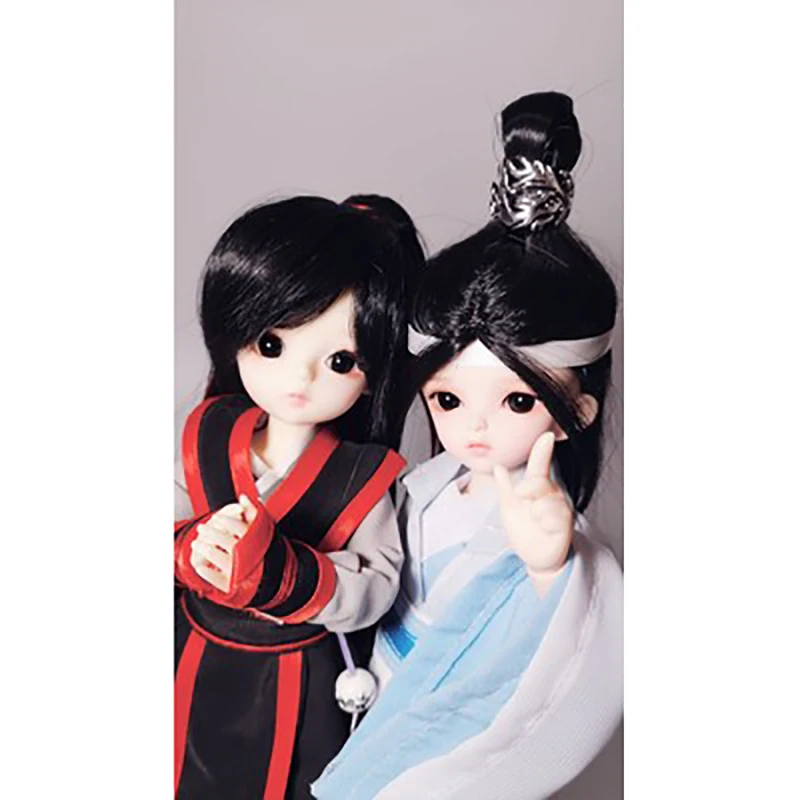 Bybrana 1 шт. bjd парик для мальчиков черный с хвостиком длинная кукла с прямыми волосами длинный парик для шарнирной куклы 1/3 1/4 1/6 1/8