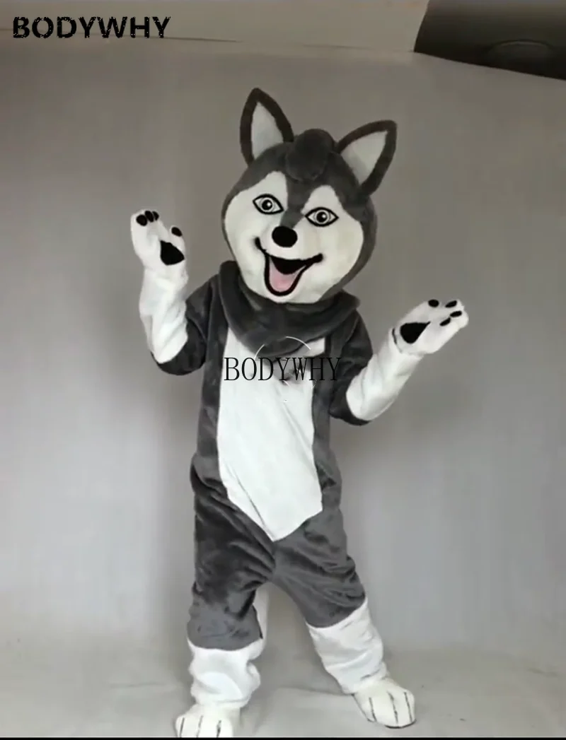 Fursuit серый волк собака талисман костюм костюмы косплей вечерние платья игры