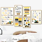 Геометрическая фигурка месяц цикл цифры буквы скандинавские плакаты и принты настенная живопись на холсте настенные картины для детской комнаты домашний декор