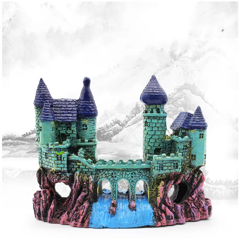 

Украшение для аквариума декорация ландшафт для аквариума имитация замок в европейском стиле Рокерская вилла дом полый замок