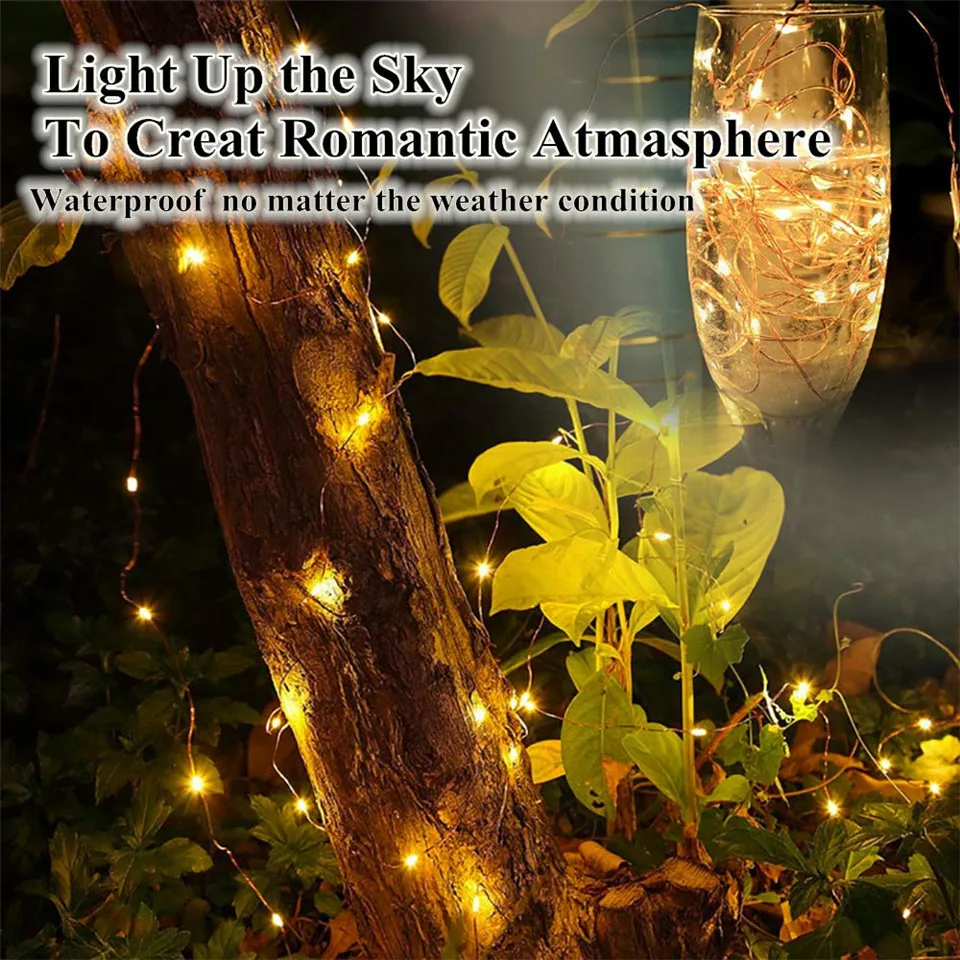 Праздничный Открытый медный струнный светильник 5 м 10 Пульт дистанционного