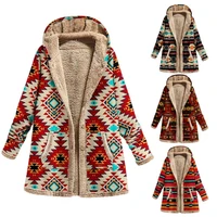 womens coat winterautumn 2021 ethnic style single breasted autumn winter warm hooded jacket for office