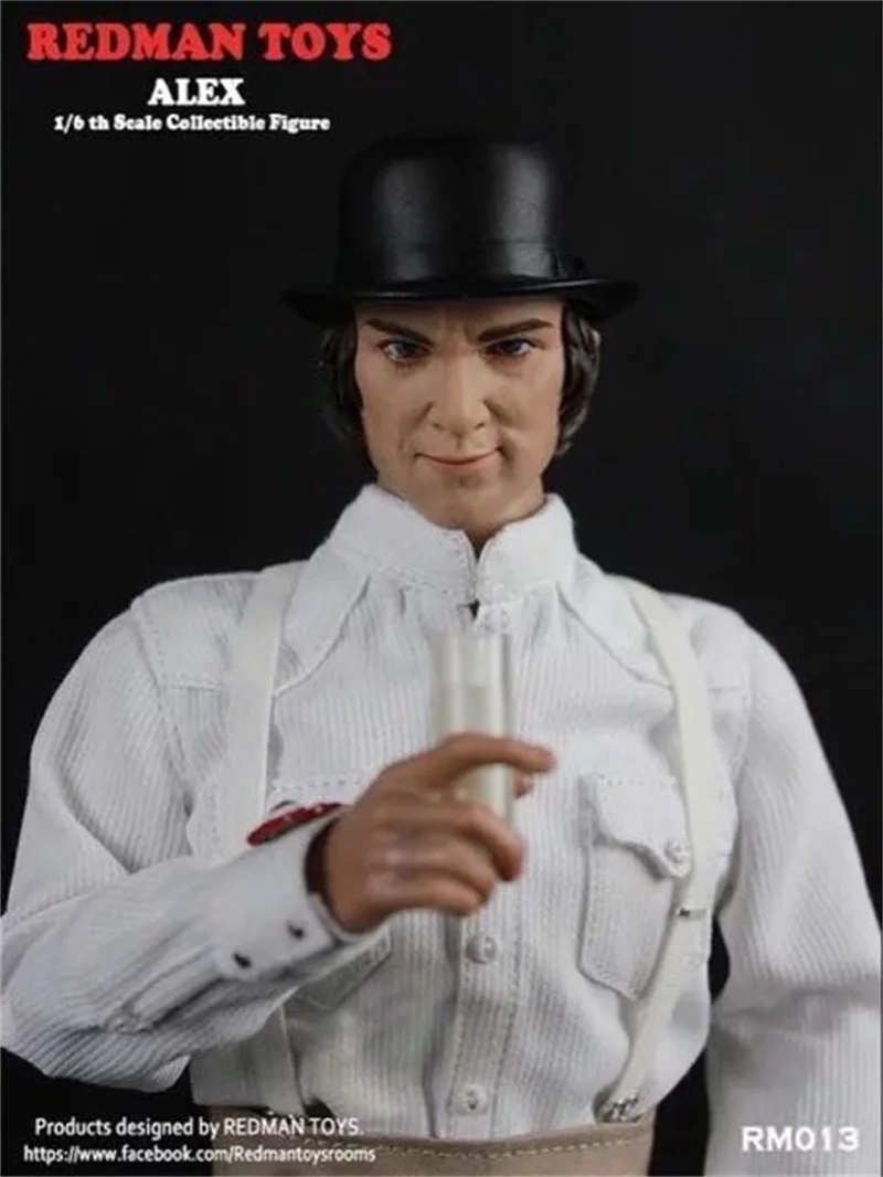 

In Stock For Sale 1/6th RM013 Kubrick Clockwork Alex Orange With Hat Male Head Sculpture For Usual 12inch Doll Action Figure