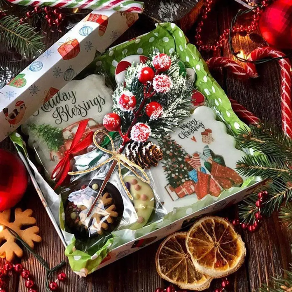 Рождественский букет ягод снежинка шпагат красный фруктовый новогодний шар 2022