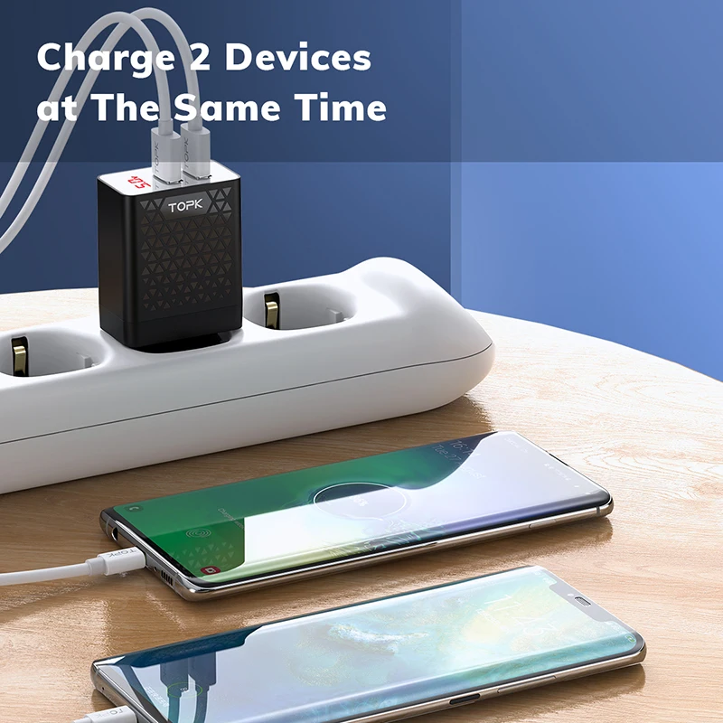 Сетевое зарядное устройство TOPK 2 USB порта 10 Вт | Мобильные телефоны и аксессуары