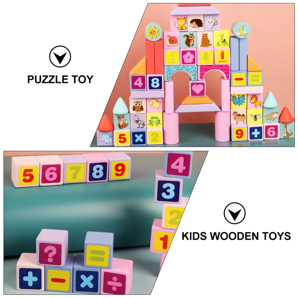 

1Set Wooden Building Blocks Creative Puzzle Kids Educational Plaything