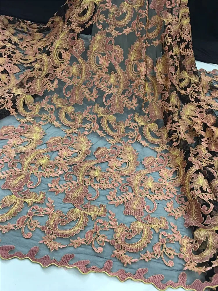 

MIQIER 2020 High Quality African nigerian tulle Lace Fabric cotton fabric Embroidery Party Dress Guipure silk fabric CD946