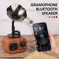 wireless bluetooth speaker retro vintage gramophone shape portable usb interface card bluetooth speaker travel home office