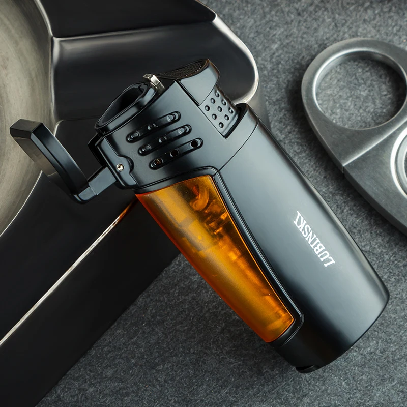 LUBINSKI многоразовая 3-струйная синяя Зажигалка для сигар металлическая