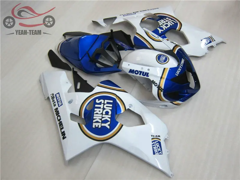 Free Custom Chinese fairing kit for Suzuki K4 GSXR750 04 05 GSXR 600 750 2004 2005 white blue body repair fairings bodywork | Автомобили и