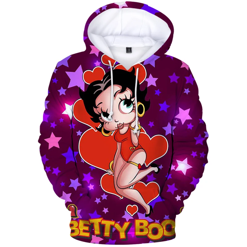 

New cartoon betty boop men women hoodies street wear casual jackets 3d printed sweatshirt 3d boys/girls hoodies betty boop