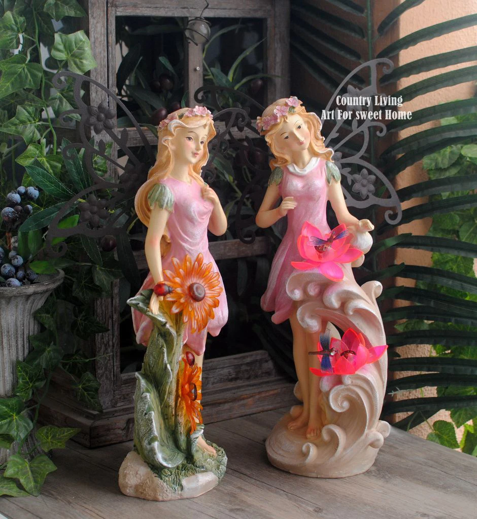 

Ornaments для сада и огоѬода Make Flower Fairies Resin Solar Energy Decorative Light Garden Villa Balcony Аниме ФигђѬки книги