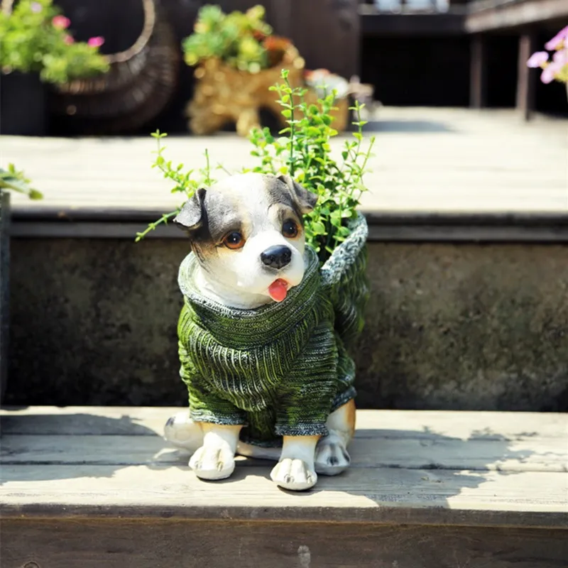 

Creative Cute Cartoon Dog Succulents Flower Pot Decor Modern Animals Puppy Art Pot Vase Home Garden Outdoor Decor R2899
