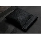 Короткий кошелек из натуральной воловьей кожи, органайзер для монет, женский, мужской маленький кошелек, сумочка для мелочи, маленькая визитница, черный