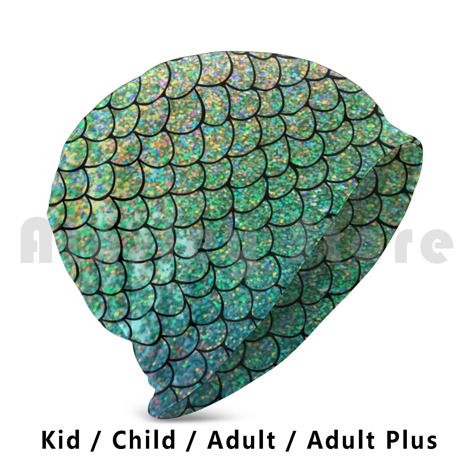 

Colorful Glitter Mermaid Scales Beanies Knit Hat Hip Hop Mermaid Fairy Tale Scale Scales Whale Tail Animal Arctic