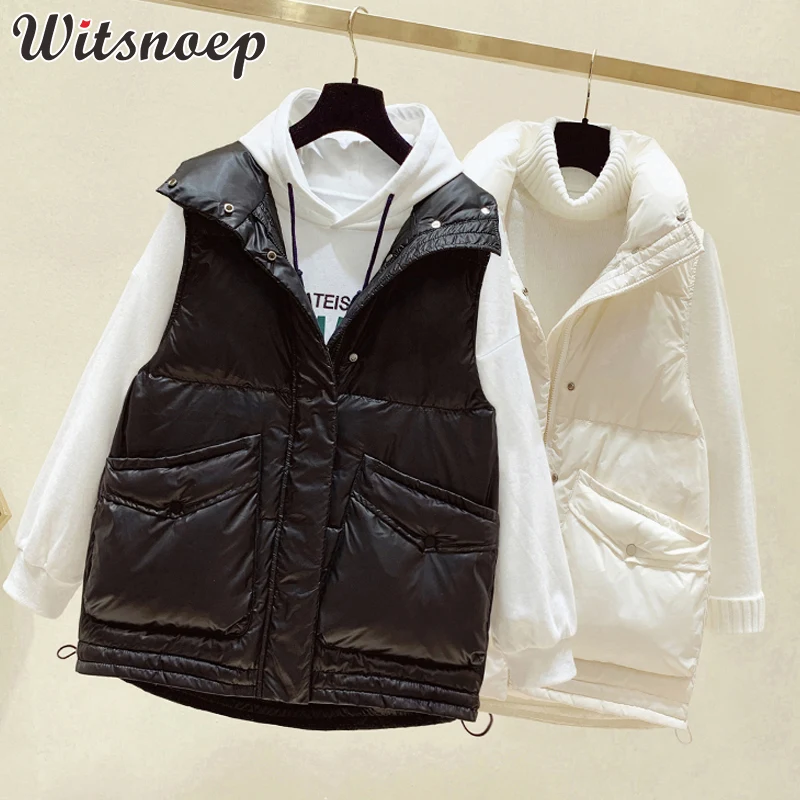 

2021 Fashion Autumn Winter Fashion Thick Warm Women Vest Waistcoat Cotton Padded Loose Sleeveless Jacket Coat Female