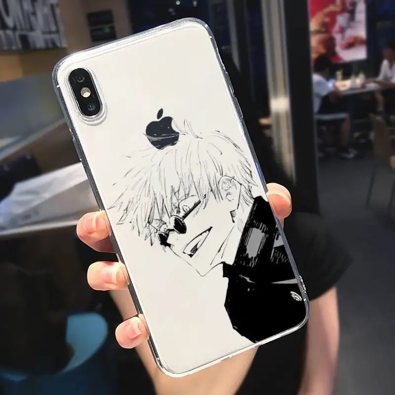 

Anime Cartoon Jujutsu Kaisen Phone Case Transparent soft For iphone 5 6 7 8 11 12 s c se plus mini x xs xr pro max